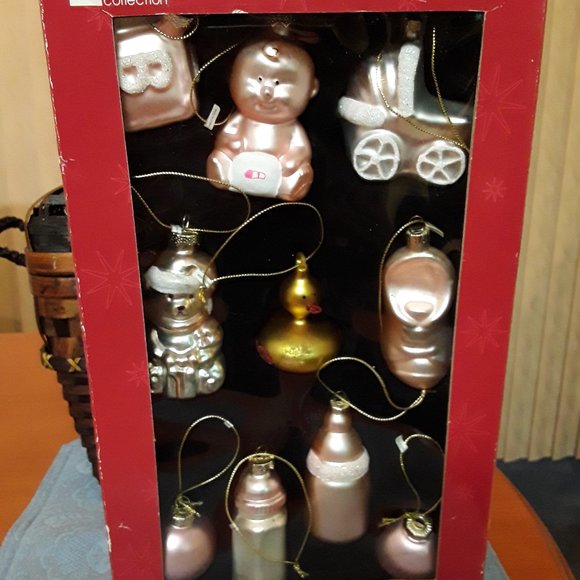 jcpenney Holiday Piece Blown Glass Ornament Set Jc Penney Home Collection Baby Items Themed